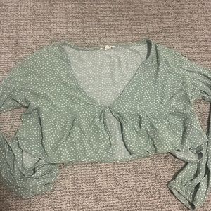 Pacsun green floral long sleeve